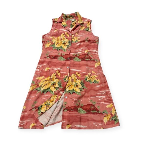 Tommy Bahama Silk Sleeveless Shirt Dress, Size 14, Hawaiian Floral Print - Picture 9 of 16
